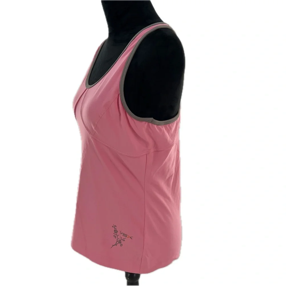 Victoria's Secret Sport VSX Racerback Workout Tank Pink/Gray w/Shelf Bra Size L